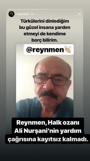 Reynmen, halk ozanı Aşık Ali Nurşaniye yardım edeceğini duyurdu