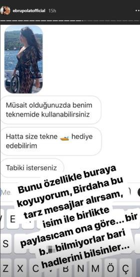 Ebru Polat çirkin mesajı ifşa etti; Bir daha bu tarz...