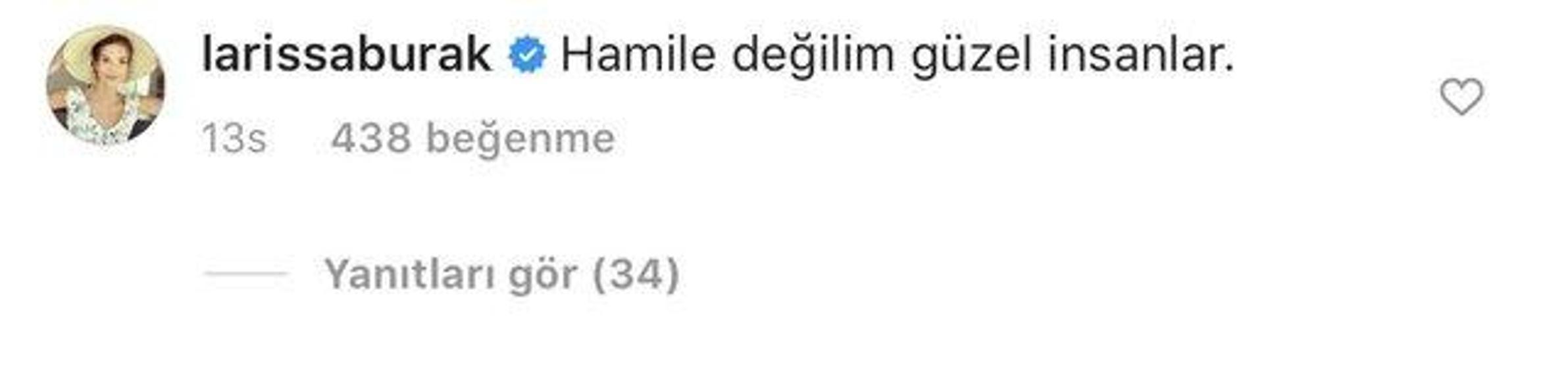 Larissa Gacemerden hamilelik açıklaması