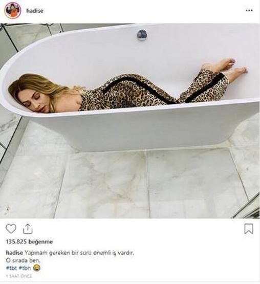Hadise küvetten paylaştı O sırada ben