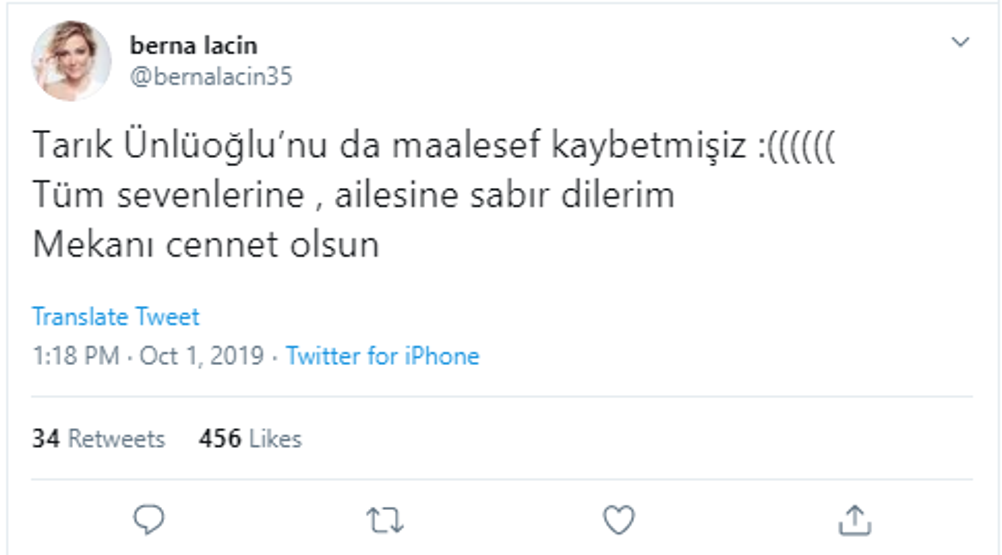 Tarık Ünlüoğlunun vefatı ünlü isimleri yasa boğdu