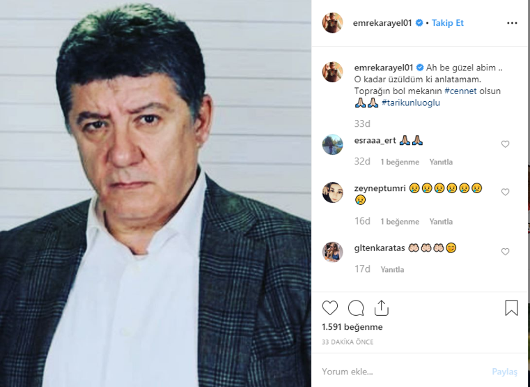 Tarık Ünlüoğlunun vefatı ünlü isimleri yasa boğdu