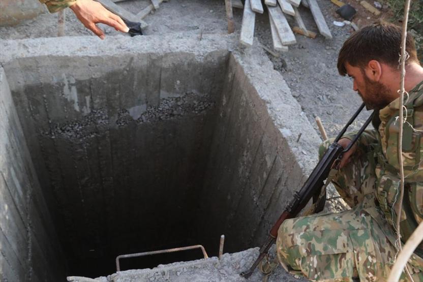Fıratın doğusunda terör örgütü YPG/PKKnın kazdığı tünel ortaya çıkarıldı