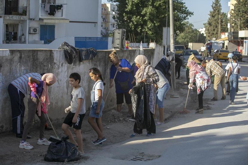Tunusta temizlik kampanyası