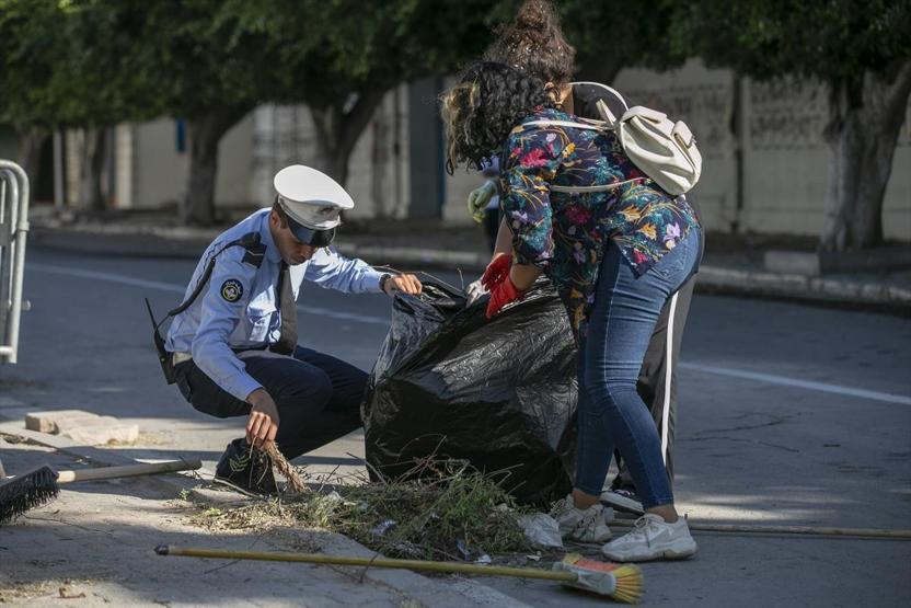 Tunusta temizlik kampanyası