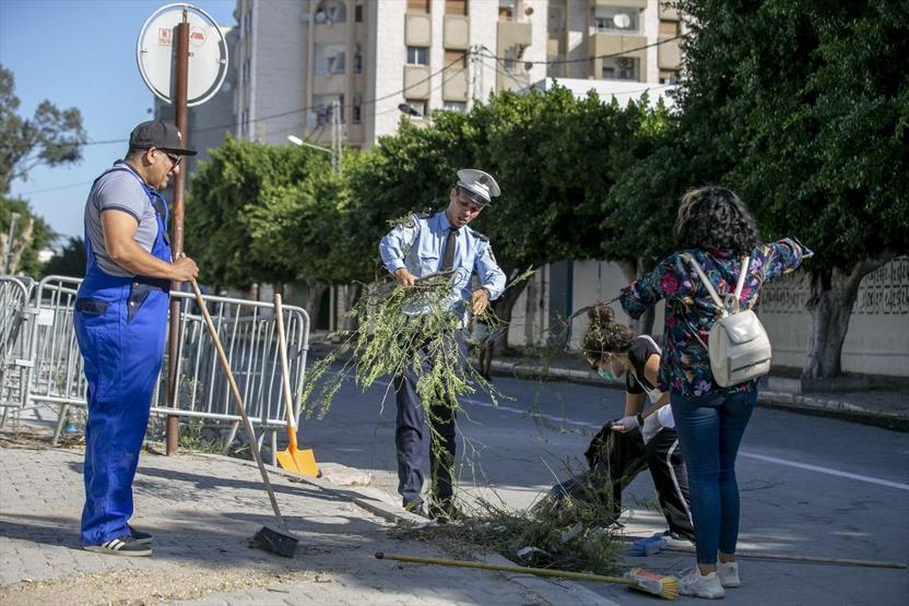 Tunusta temizlik kampanyası