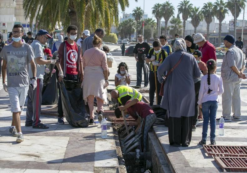 Tunusta temizlik kampanyası