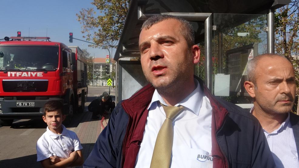 Halk otobüsünde korkutan yangın