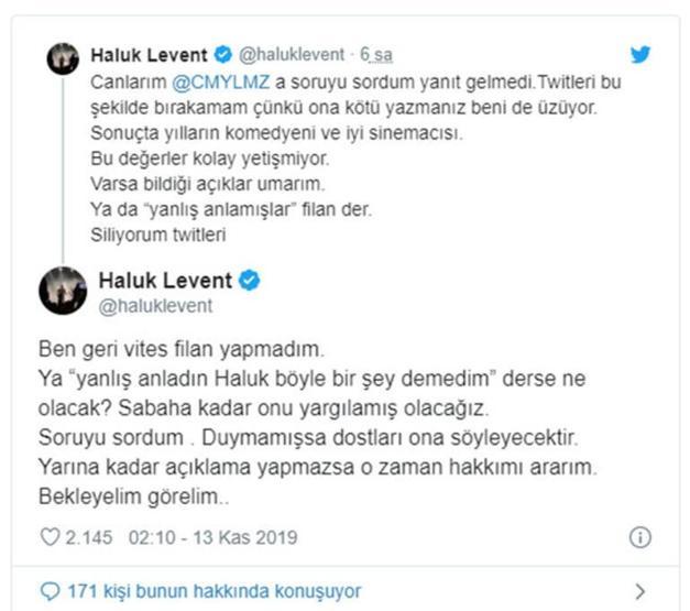 Haluk Leventten Cem Yılmaza vurgun sorusu