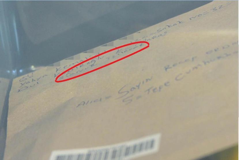 Cumhurbaşkanına yazılan mektuba siyanür incelemesi