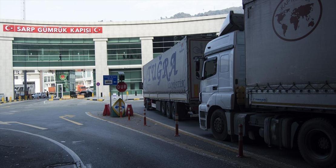Sarp Sınır Kapısında TIR kuyruğu