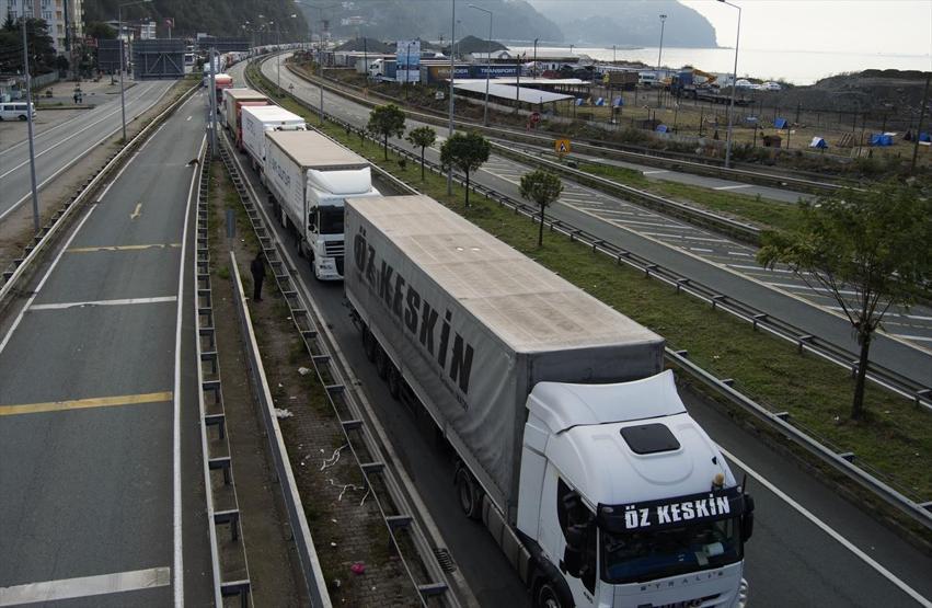 Sarp Sınır Kapısında TIR kuyruğu