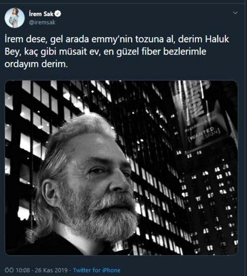 Haluk Bilginer, Ev ne zaman müsait diyen İrem Saka cevap verdi