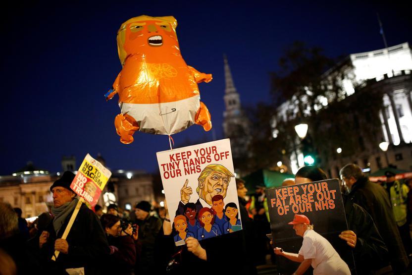 Londrada Trumpa tepki