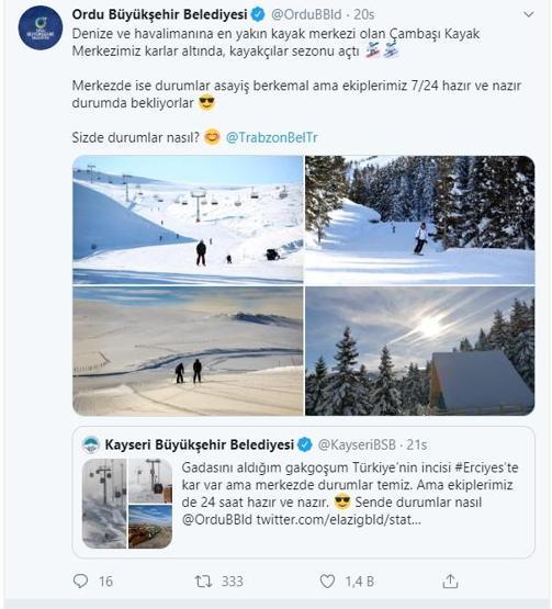 Belediyelerin Twitterda kar diyaloğu gülümsetti