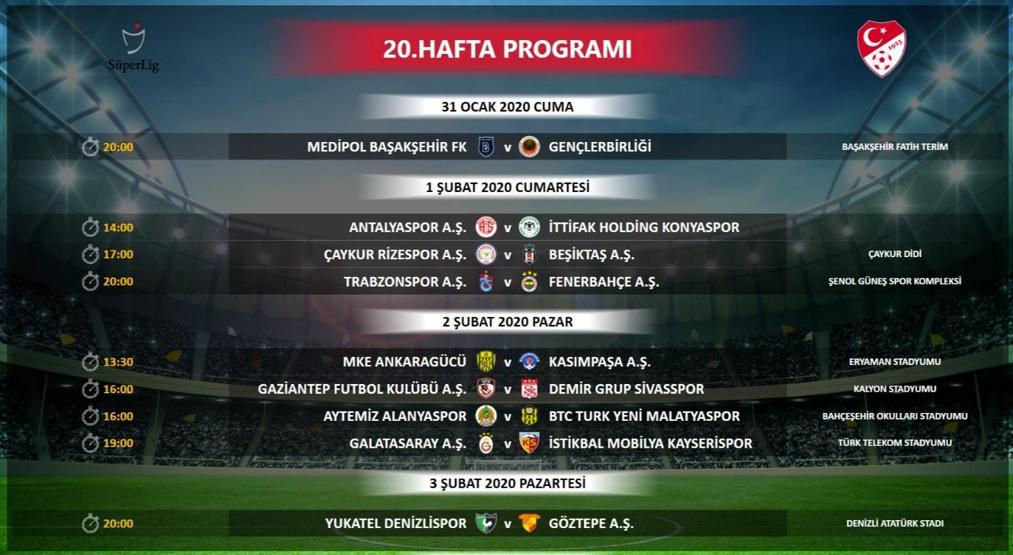 Süper Ligde 3 haftanın programı açıklandı