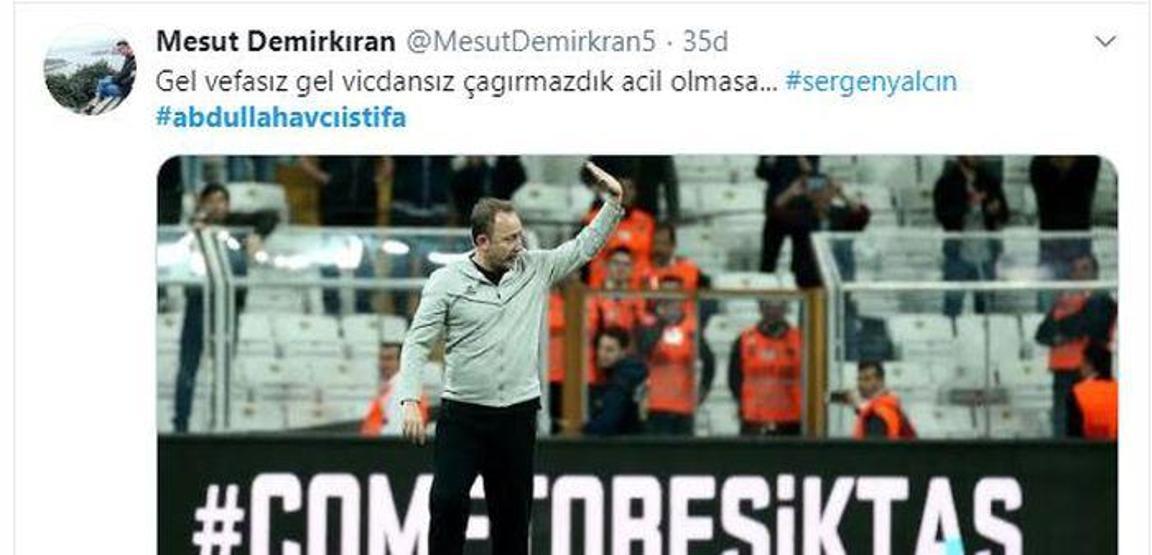 Beşiktaş kaybetti, Sergen Yalçın mesajları yağdı