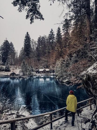 Blausee Gölü renkleri ve güzelliğiyle adeta büyülüyor