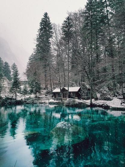 Blausee Gölü renkleri ve güzelliğiyle adeta büyülüyor