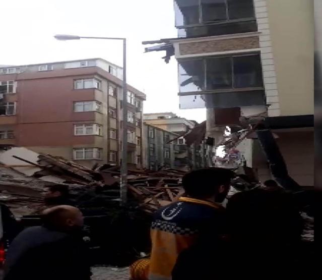 Bahçelievlerde 7 katlı bina çöktü; İşte ilk görüntüler