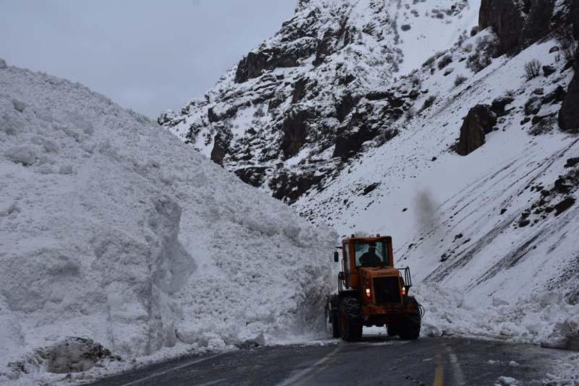 Hakkari-Çukurca kara yoluna çığ düştü
