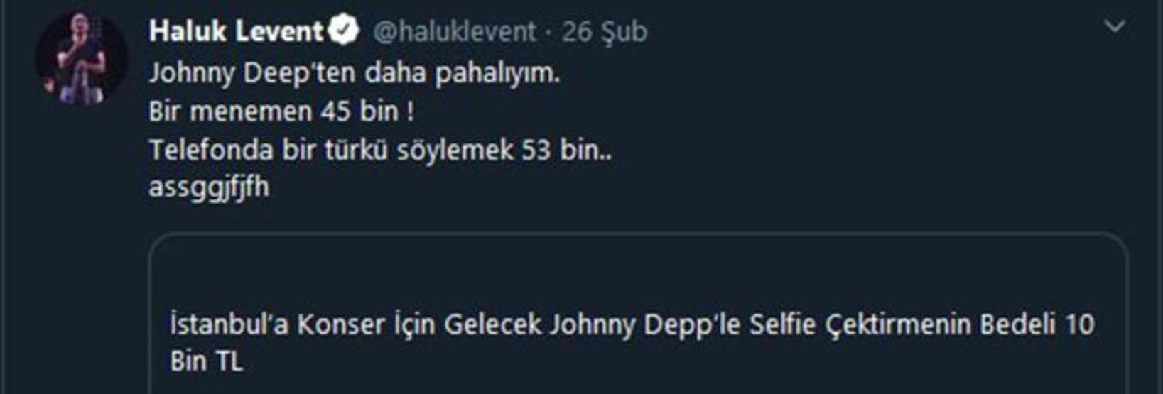 Haluk Leventten Johnny Deppe gönderme