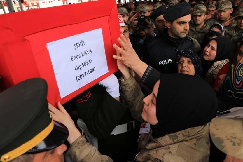 İdlib şehidi sözleşmeli er Enes Kaya son yolculuğuna uğurlandı