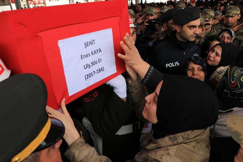 İdlib şehidi sözleşmeli er Enes Kaya son yolculuğuna uğurlandı