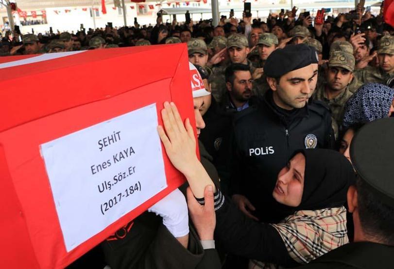 İdlib şehidi sözleşmeli er Enes Kaya son yolculuğuna uğurlandı
