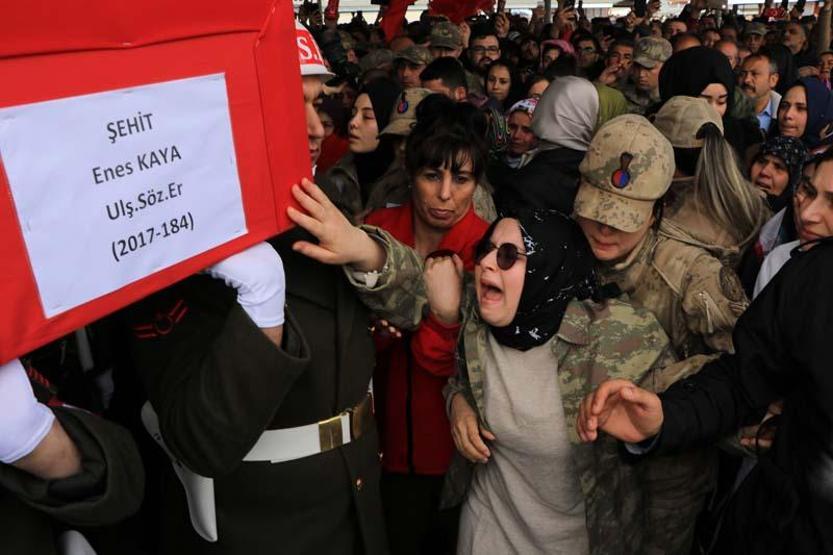 İdlib şehidi sözleşmeli er Enes Kaya son yolculuğuna uğurlandı