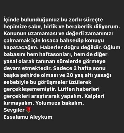 Gamze Özçelik oğlunu eski eşi Uğur Pektaşa göstermiyor mu Açıklama geldi