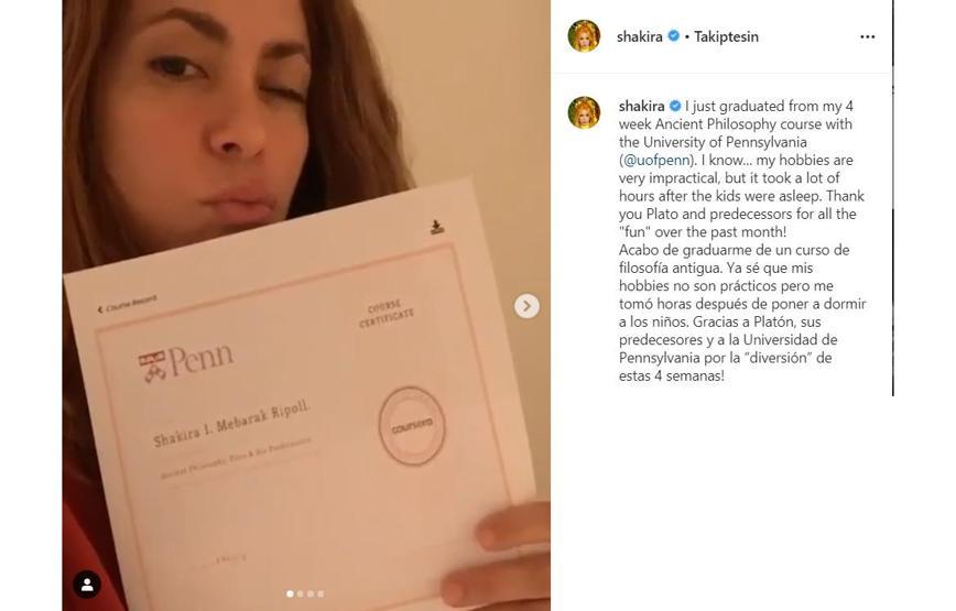 Shakira karantinayı fırsat bilip diploma aldı