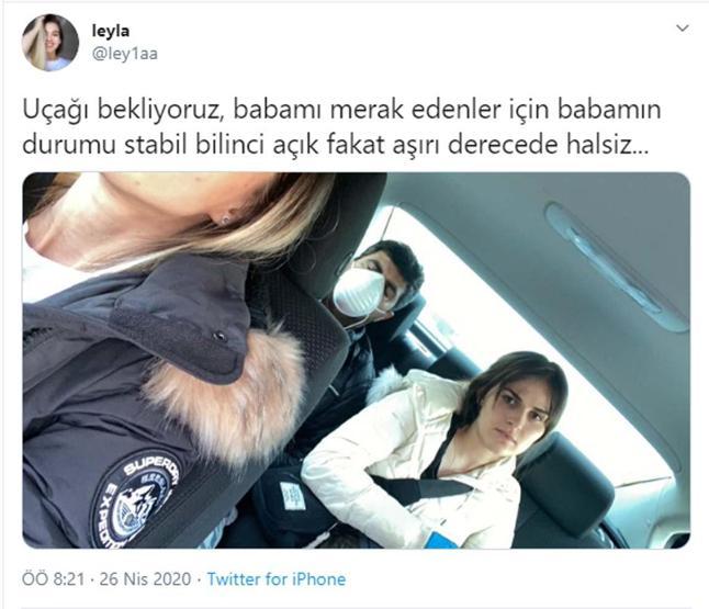 Leylanın koronavirüs teşhisi konulan babası, İsveçten Türkiyeye getiriliyor