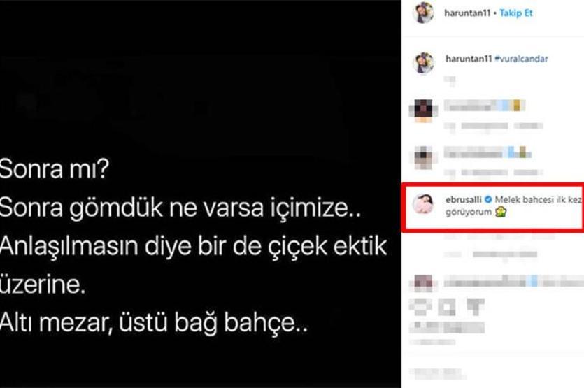 Harun Tanın paylaşımına Ebru Şallıdan duygulandıran mesaj