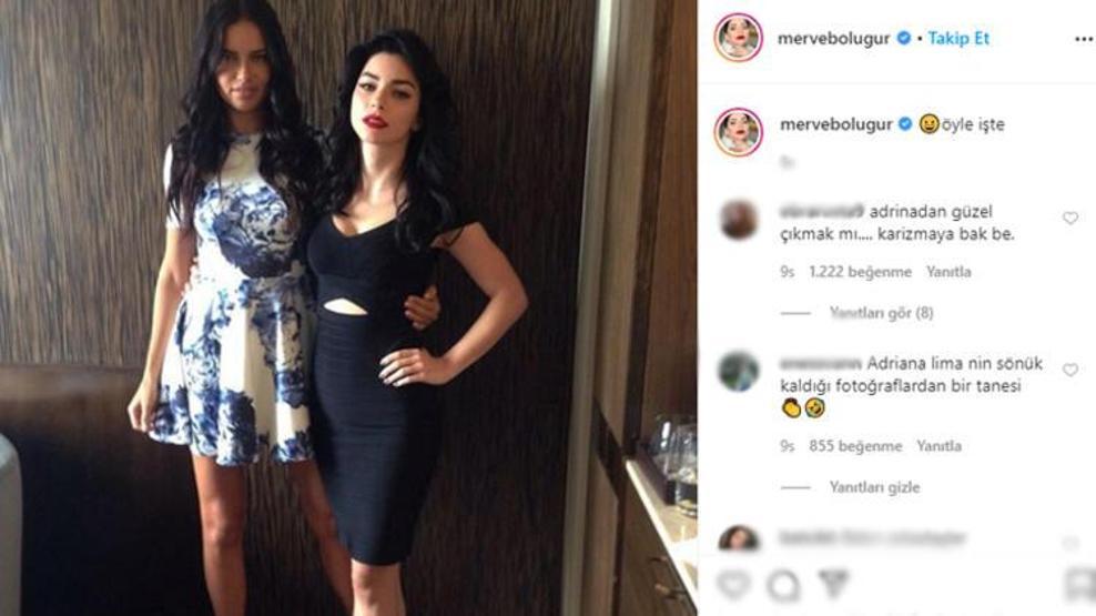 Merve Boluğur, Adriana Lima ile fotoğrafını paylaştı
