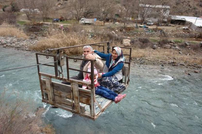 Doğu Karadenizde ilkel teleferik tehlikesi