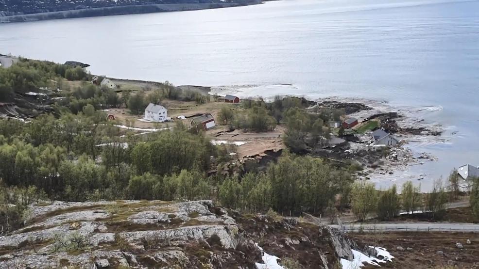 Norveç’te toprak kayması saniye saniye böyle görüntülendi