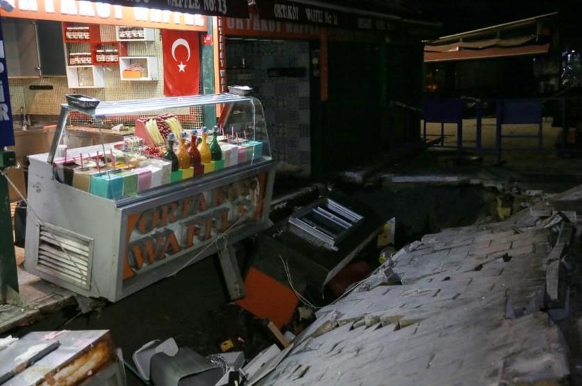 Beşiktaşta yolun çökmesi sonucu bir kişi yaralandı