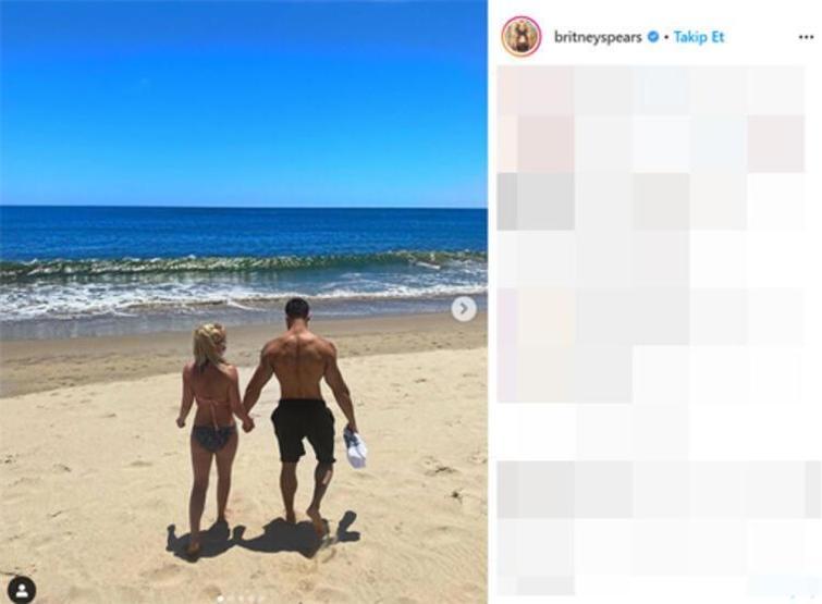Britney Spears ve sevgilisi plajda maskeyle güneşlendi