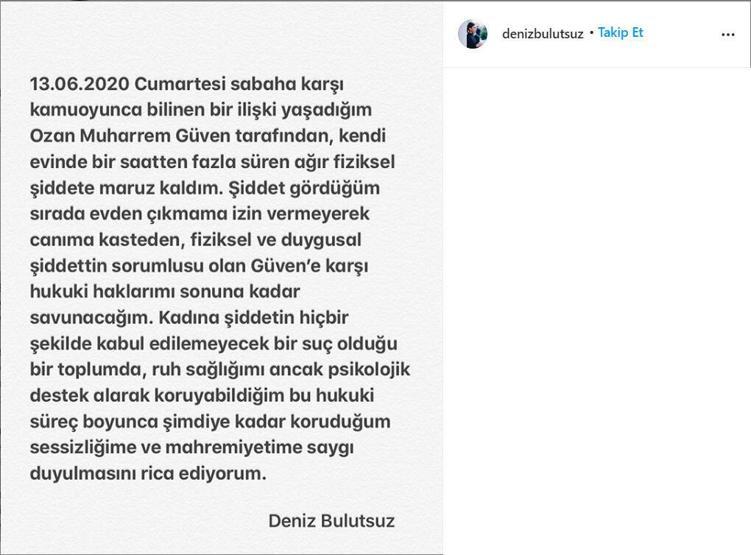 Ünlü isimlerden Deniz Bulutsuza destek