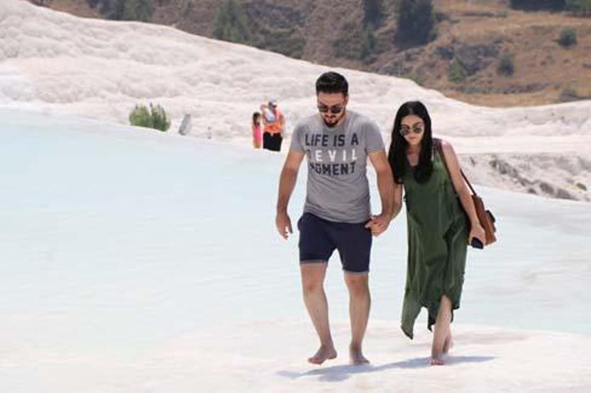 Pamukkale’de hafta sonu yoğunluğu