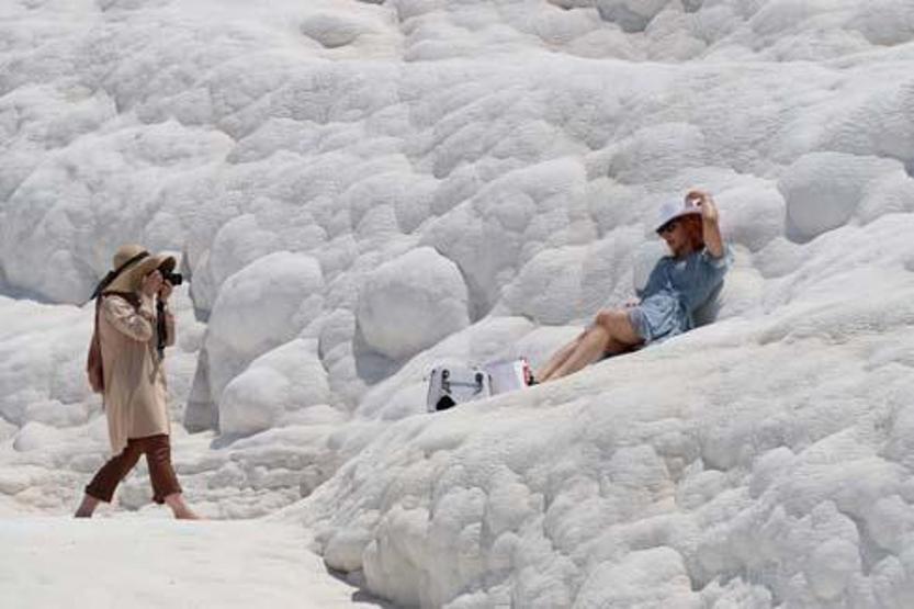 Pamukkale’de hafta sonu yoğunluğu