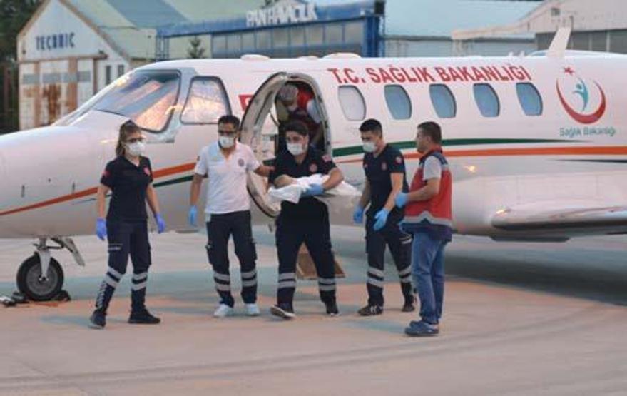 Kalp hastası bebek ambulans uçakla Ankaraya getirildi