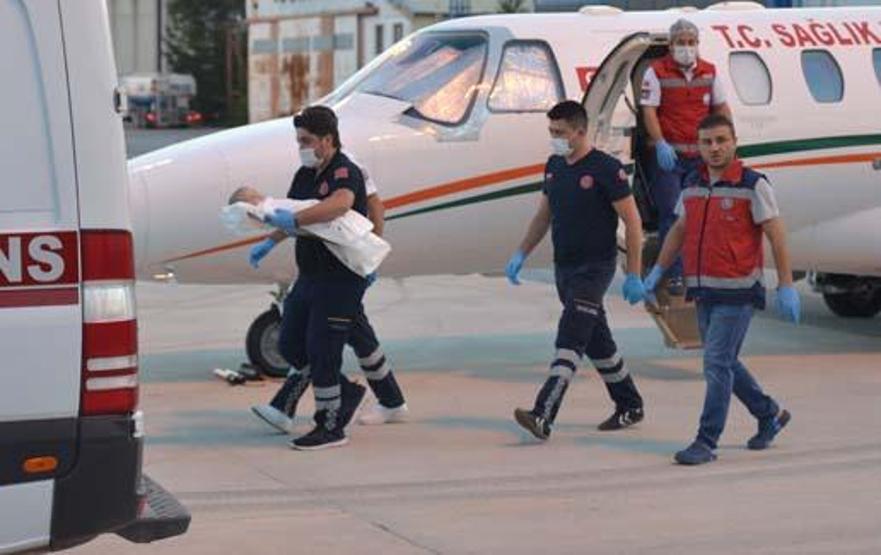 Kalp hastası bebek ambulans uçakla Ankaraya getirildi