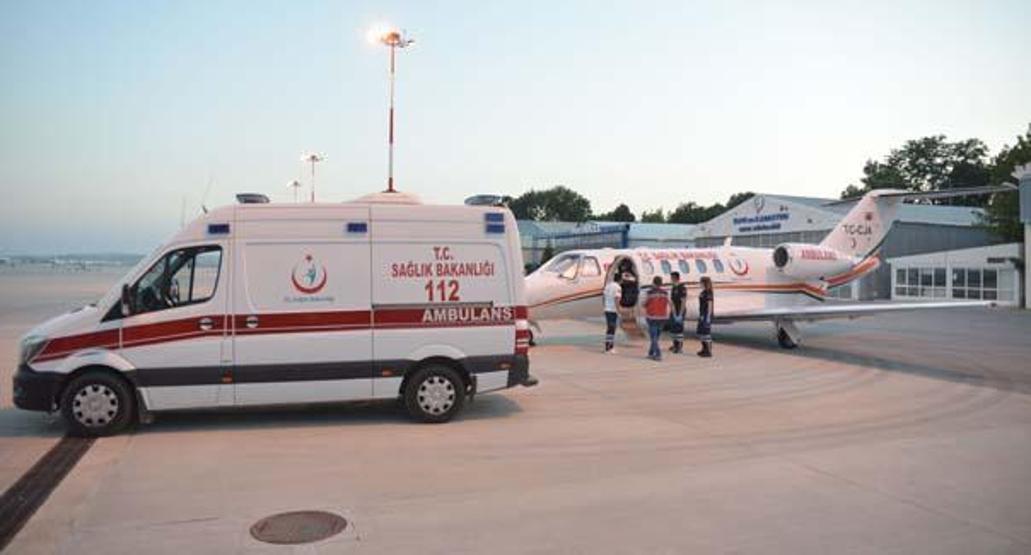 Kalp hastası bebek ambulans uçakla Ankaraya getirildi