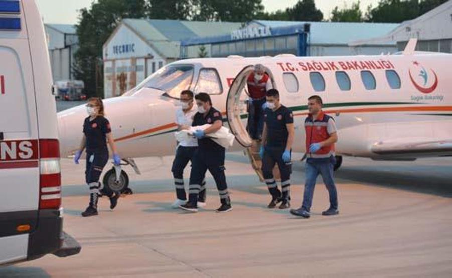 Kalp hastası bebek ambulans uçakla Ankaraya getirildi