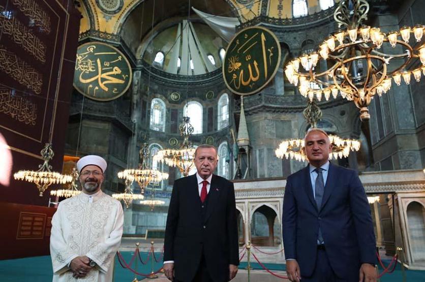 Son dakika haberi... Cumhurbaşkanı Erdoğan, Ayasofya Camisinin tabelasını açtı