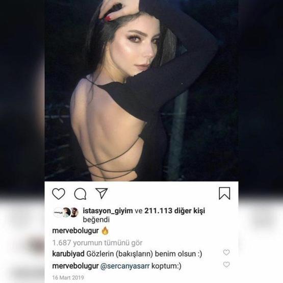 Merve Boluğurun yeni sevgilisi hayranı çıktı Fotoğraflarına övgüler yağdırmış