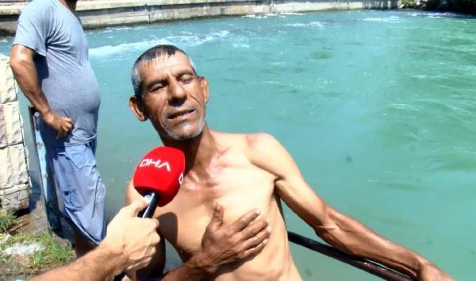 Son dakika... 43 derece sıcaklıkta vatandaş sulama kanalında serinledi
