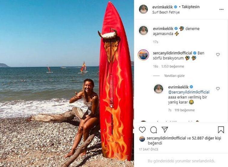 Survivor Evrim’in sörf denemelerine Sercan Yıldırım’dan yorum